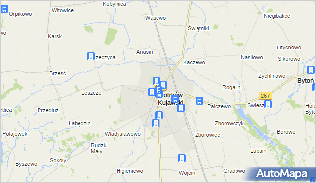 mapa Piotrków Kujawski, Piotrków Kujawski na mapie Targeo