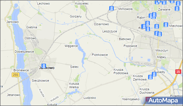 mapa Piotrkowice gmina Inowrocław, Piotrkowice gmina Inowrocław na mapie Targeo