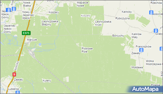 mapa Piotrowe Pole, Piotrowe Pole na mapie Targeo