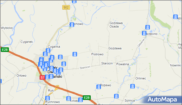 mapa Piotrowo gmina Nowy Dwór Gdański, Piotrowo gmina Nowy Dwór Gdański na mapie Targeo