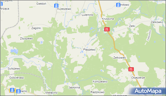 mapa Płaszewo, Płaszewo na mapie Targeo