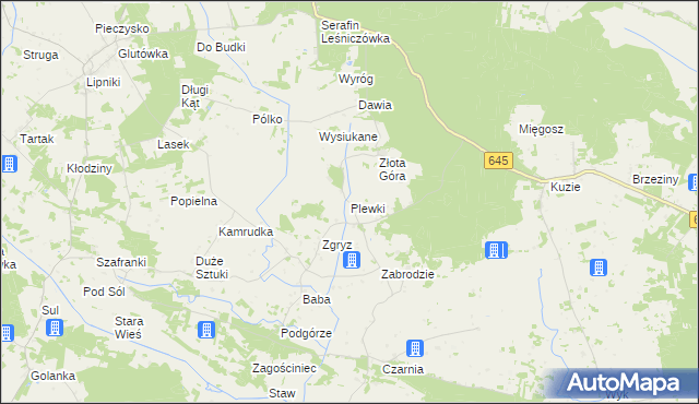 mapa Plewki gmina Łyse, Plewki gmina Łyse na mapie Targeo