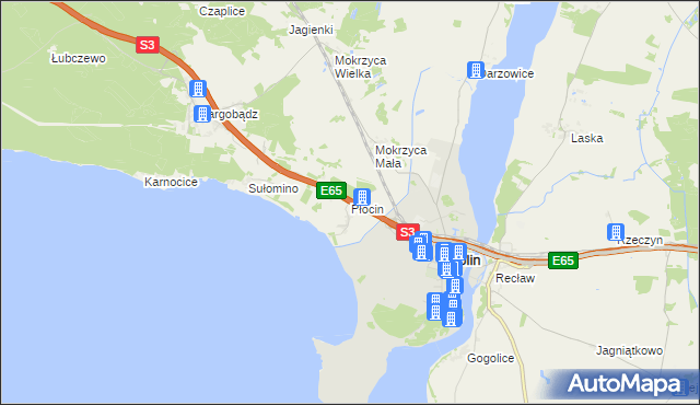 mapa Płocin, Płocin na mapie Targeo