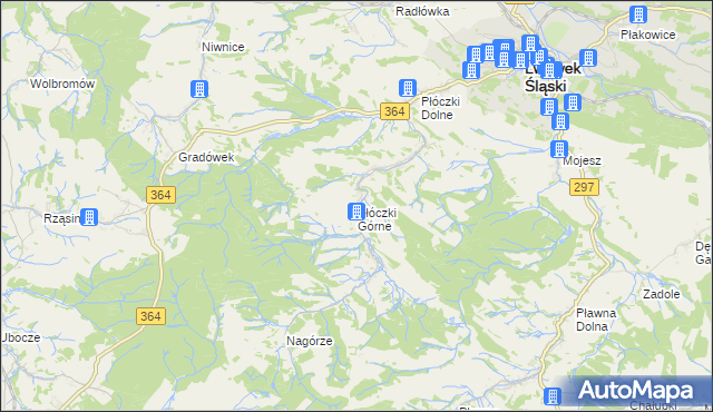 mapa Płóczki Górne, Płóczki Górne na mapie Targeo