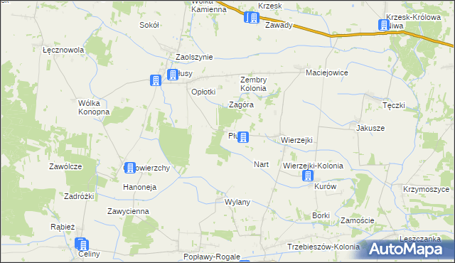 mapa Płudy gmina Trzebieszów, Płudy gmina Trzebieszów na mapie Targeo
