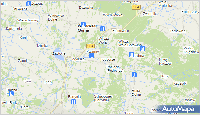mapa Podborze gmina Radomyśl Wielki, Podborze gmina Radomyśl Wielki na mapie Targeo