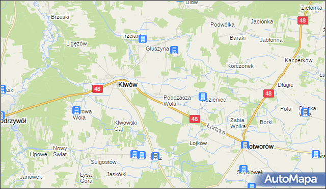mapa Podczasza Wola, Podczasza Wola na mapie Targeo