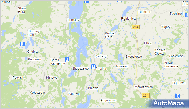 mapa Podjazy, Podjazy na mapie Targeo
