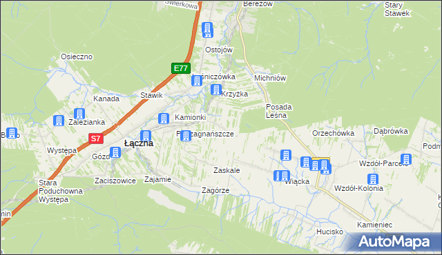mapa Podłazie gmina Łączna, Podłazie gmina Łączna na mapie Targeo