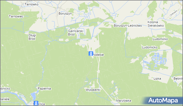 mapa Podlesie gmina Oborniki, Podlesie gmina Oborniki na mapie Targeo