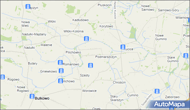 mapa Podmarszczyn, Podmarszczyn na mapie Targeo