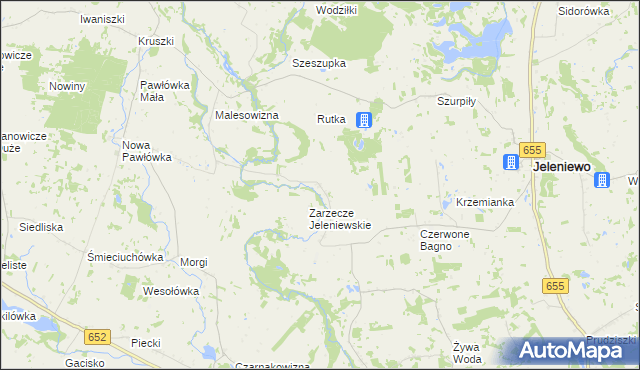 mapa Podwysokie Jeleniewskie, Podwysokie Jeleniewskie na mapie Targeo