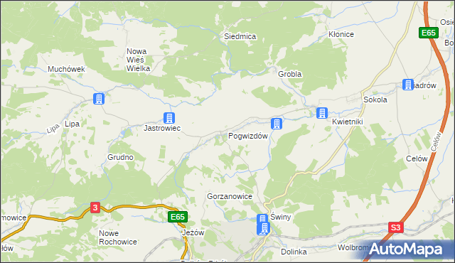 mapa Pogwizdów gmina Paszowice, Pogwizdów gmina Paszowice na mapie Targeo