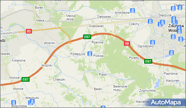 mapa Polków, Polków na mapie Targeo