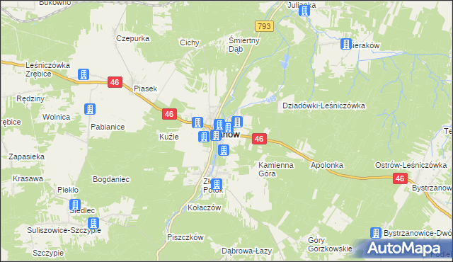 mapa Ponik gmina Janów, Ponik gmina Janów na mapie Targeo