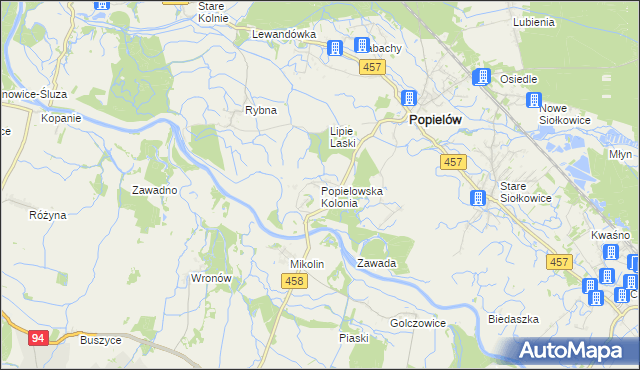 mapa Popielowska Kolonia, Popielowska Kolonia na mapie Targeo