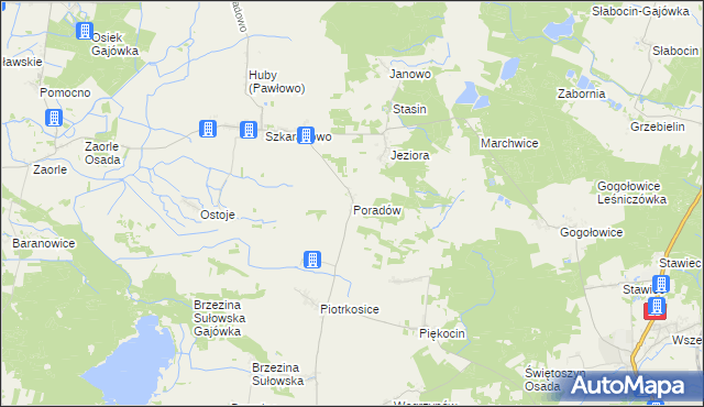 mapa Poradów gmina Milicz, Poradów gmina Milicz na mapie Targeo