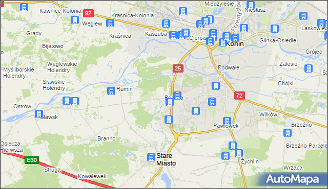 mapa Posoka gmina Stare Miasto, Posoka gmina Stare Miasto na mapie Targeo