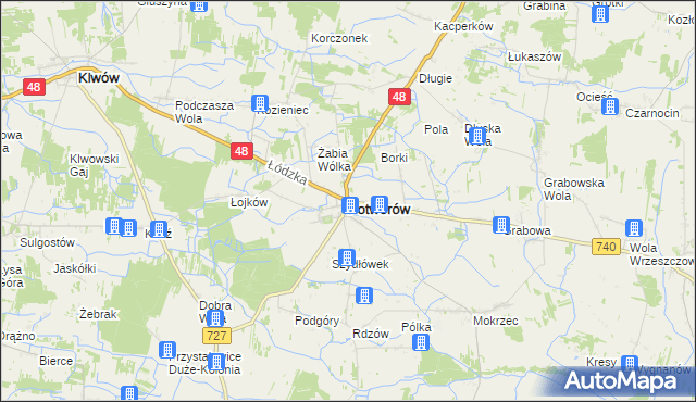 mapa Potworów powiat przysuski, Potworów powiat przysuski na mapie Targeo