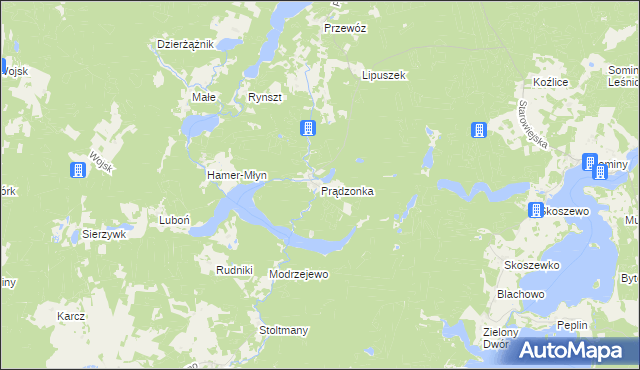 mapa Prądzonka, Prądzonka na mapie Targeo