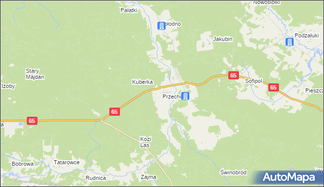 mapa Przechody gmina Gródek, Przechody gmina Gródek na mapie Targeo