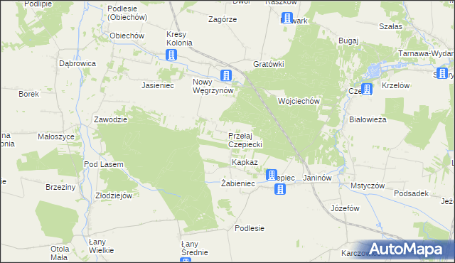 mapa Przełaj Czepiecki, Przełaj Czepiecki na mapie Targeo