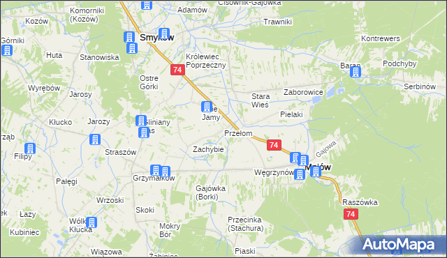 mapa Przełom, Przełom na mapie Targeo