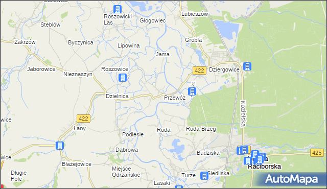 mapa Przewóz gmina Cisek, Przewóz gmina Cisek na mapie Targeo