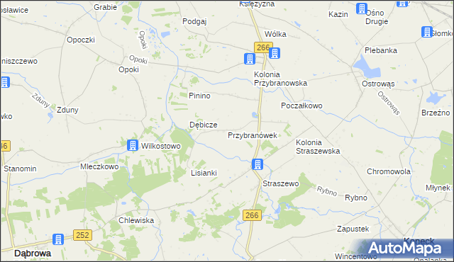 mapa Przybranówek, Przybranówek na mapie Targeo