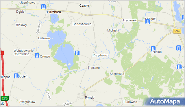 mapa Przydwórz, Przydwórz na mapie Targeo