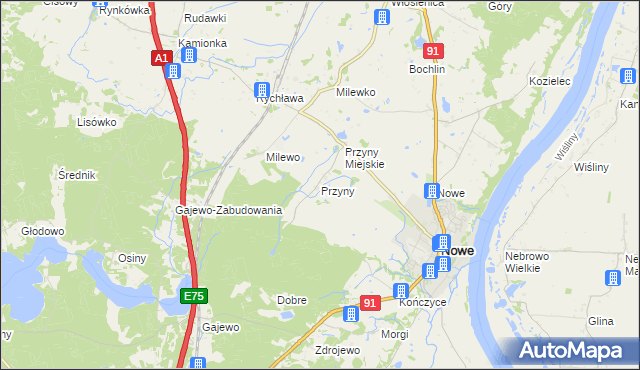 mapa Przyny, Przyny na mapie Targeo