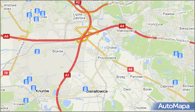 mapa Przyszowice, Przyszowice na mapie Targeo