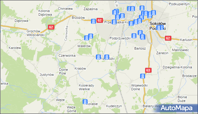 mapa Przywózki, Przywózki na mapie Targeo