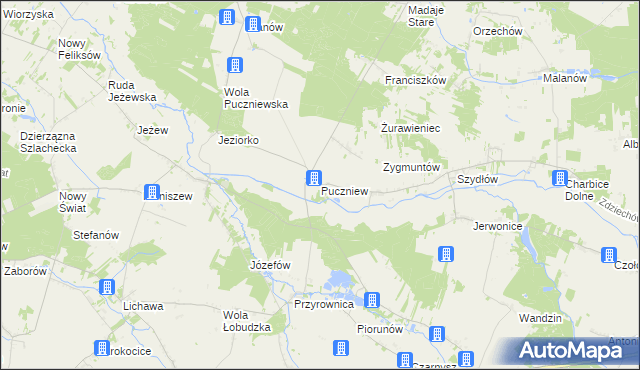 mapa Puczniew, Puczniew na mapie Targeo