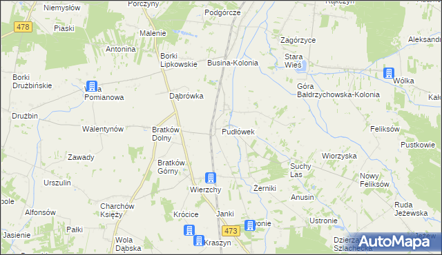 mapa Pudłówek, Pudłówek na mapie Targeo
