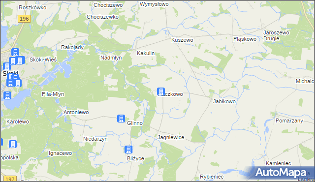 mapa Raczkowo, Raczkowo na mapie Targeo