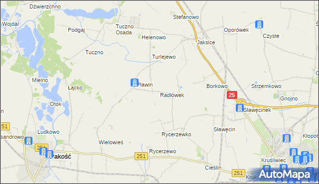 mapa Radłówek, Radłówek na mapie Targeo
