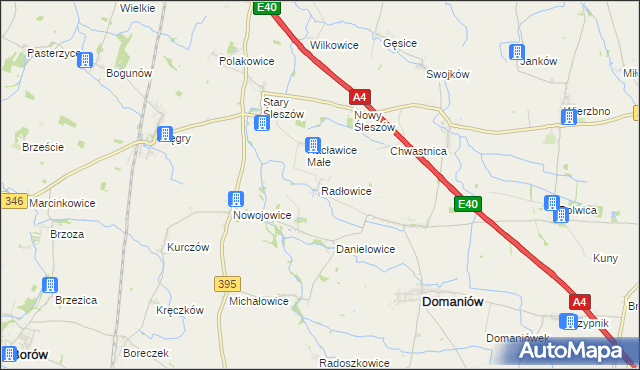 mapa Radłowice, Radłowice na mapie Targeo