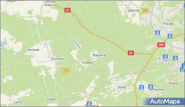mapa Radomia, Radomia na mapie Targeo