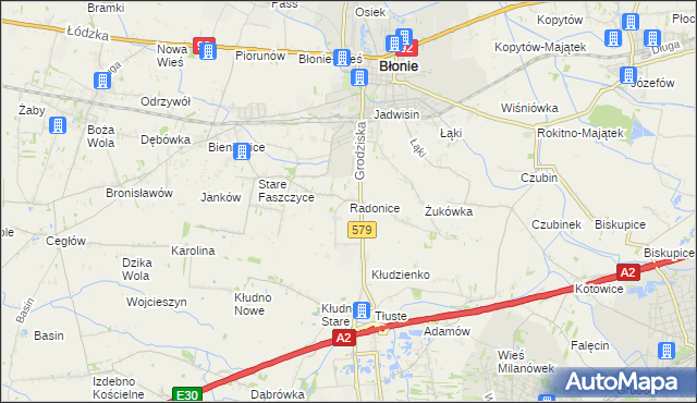 mapa Radonice, Radonice na mapie Targeo