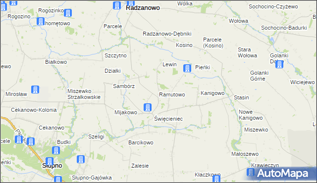 mapa Ramutowo, Ramutowo na mapie Targeo
