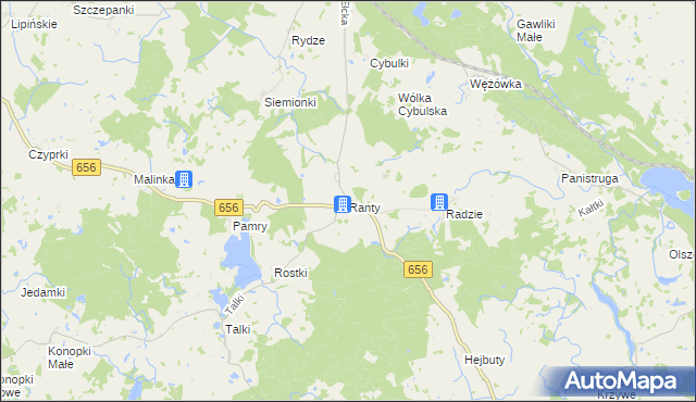 mapa Ranty, Ranty na mapie Targeo