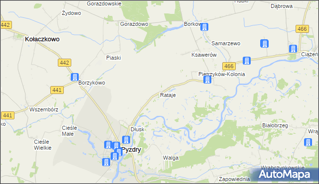 mapa Rataje gmina Pyzdry, Rataje gmina Pyzdry na mapie Targeo
