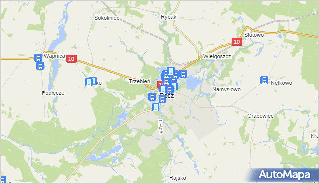 mapa Recz powiat choszczeński, Recz powiat choszczeński na mapie Targeo