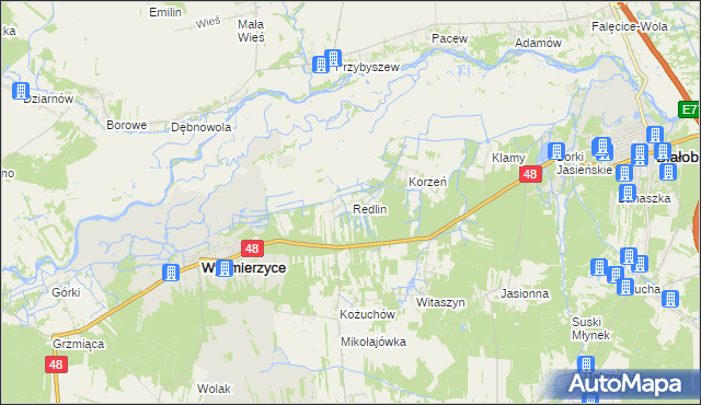 mapa Redlin, Redlin na mapie Targeo