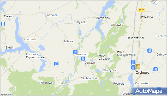 mapa Rękawczyn gmina Orchowo, Rękawczyn gmina Orchowo na mapie Targeo