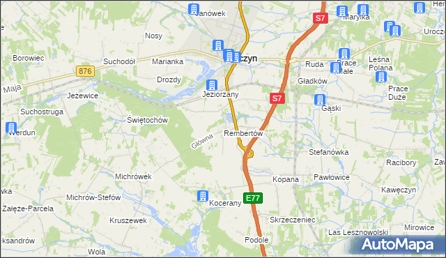 mapa Rembertów, Rembertów na mapie Targeo