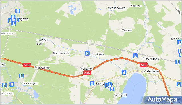 mapa Reptowo gmina Kobylanka, Reptowo gmina Kobylanka na mapie Targeo