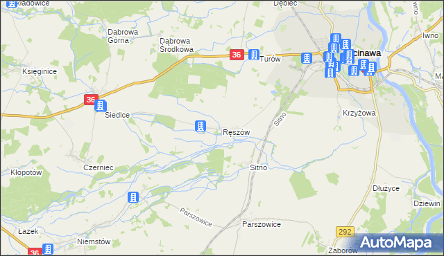 mapa Ręszów, Ręszów na mapie Targeo