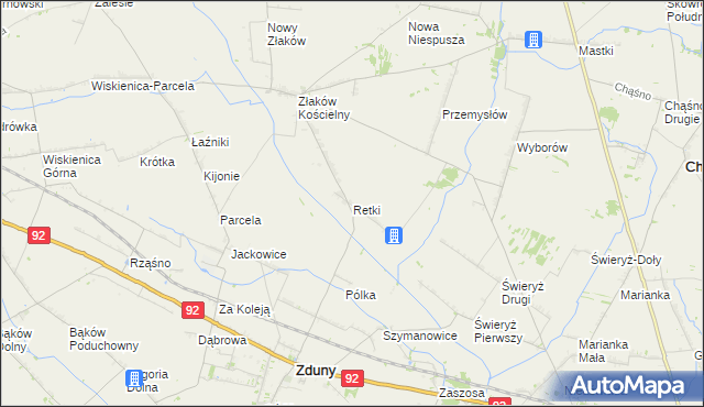 mapa Retki, Retki na mapie Targeo
